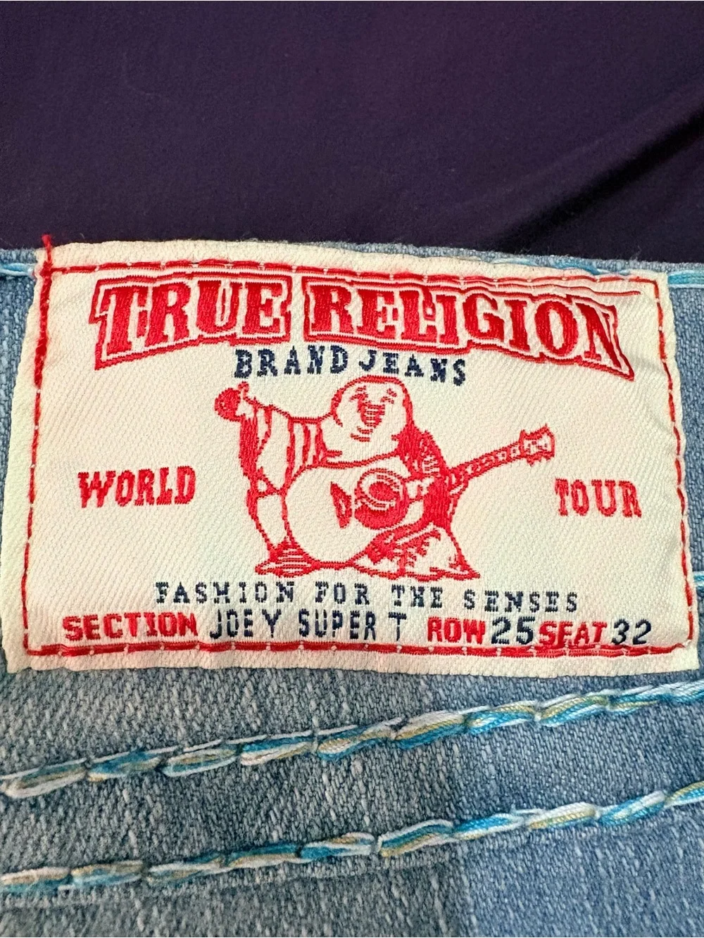 True Religion Women's Light Blue Embroidered Pocket Jeans - Picture 2 of 9